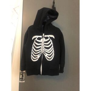 Hoodie black skeleton hoodie sweatshirt halloween costume 5t 5 years
